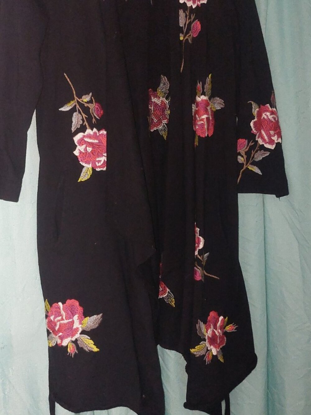 Johnny Was Open-Front Duster Coat Medium - Picture 3 of 8
